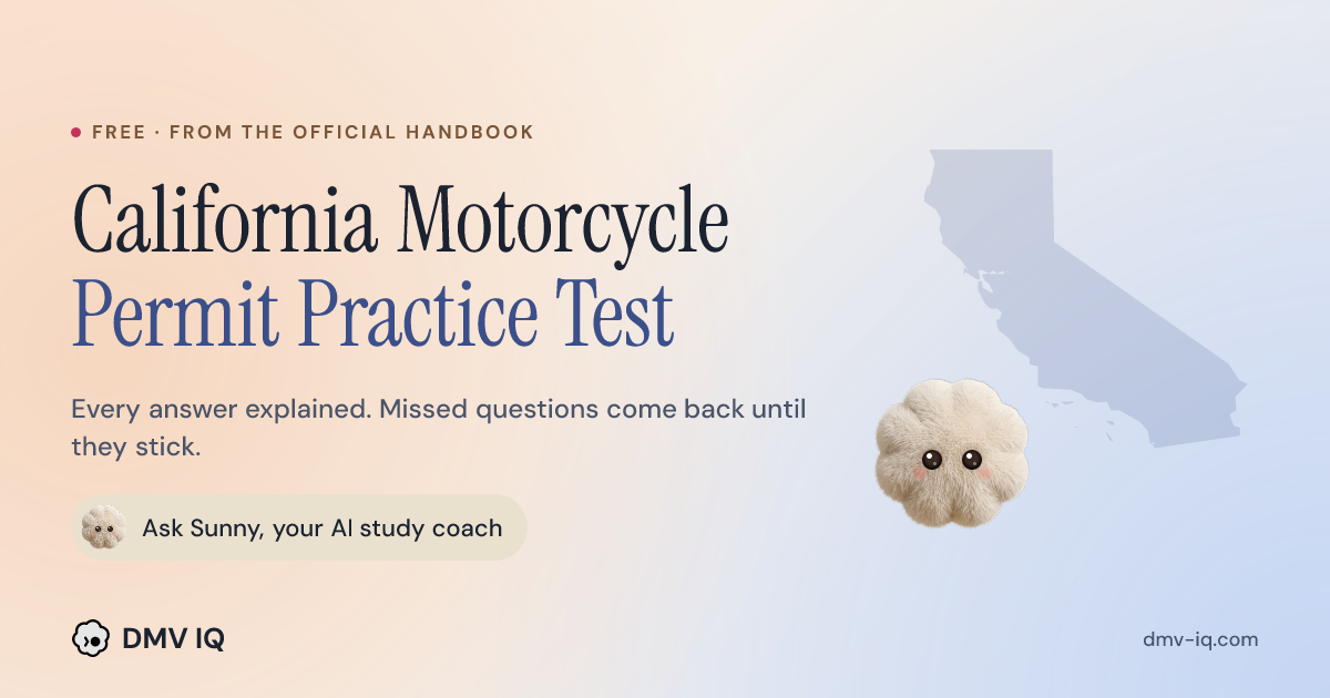 Ca M1 Riding Test California Motorcycle Permit Test 2026 - Free Practice | DMV IQ