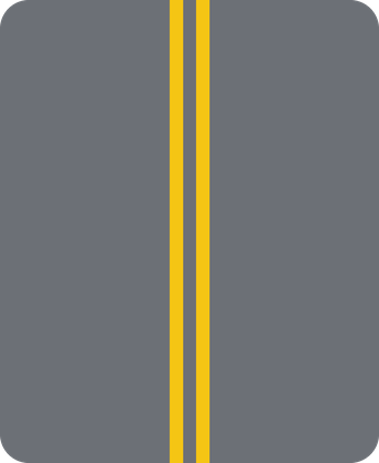 Solid Double Yellow Lines (PM-2) - double solid line yellow pavement marking sign: Two solid yellow lines